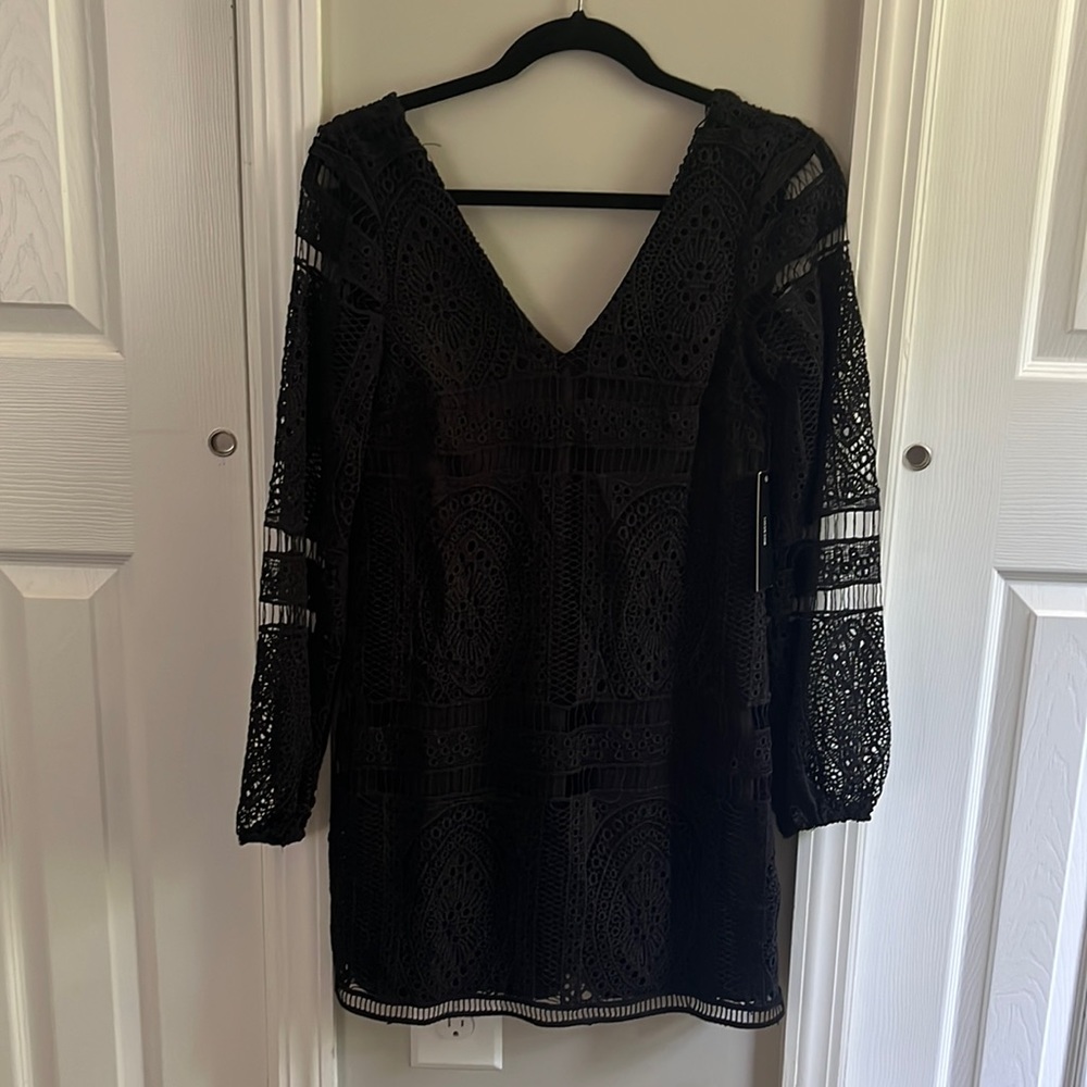 long sleeve crochet dress